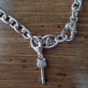 Judith Ripka Silver Key to My Heart Chain Necklace